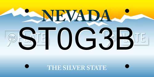ST0G3B Nevada License Plate
