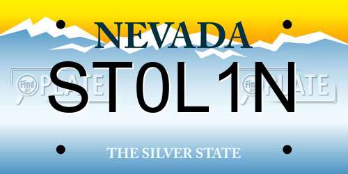 ST0L1N Nevada License Plate