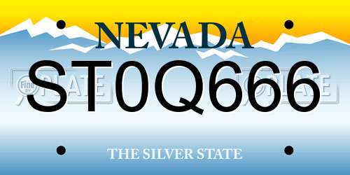 ST0Q666 Nevada License Plate