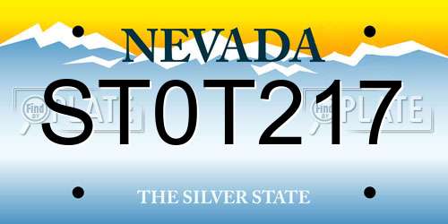 ST0T217 Nevada License Plate