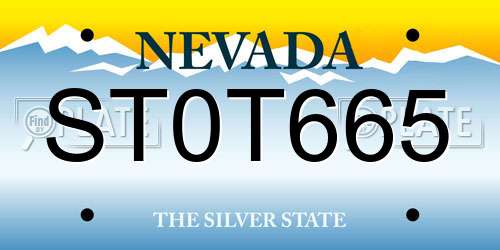 ST0T665 Nevada License Plate
