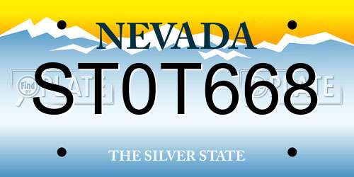 ST0T668 Nevada License Plate