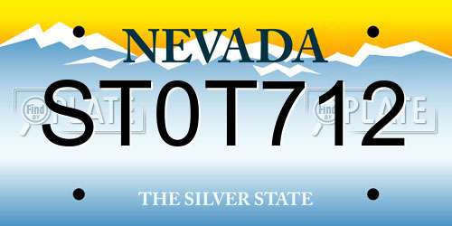 ST0T712 Nevada License Plate