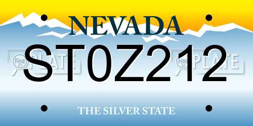 ST0Z212 Nevada License Plate