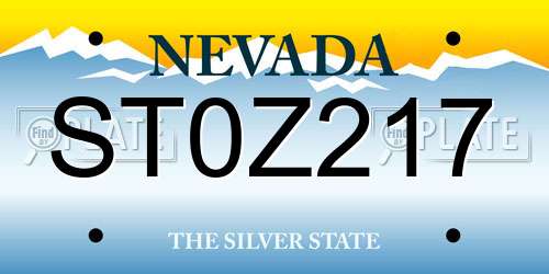 ST0Z217 Nevada License Plate