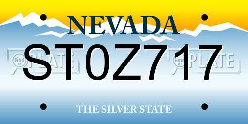 ST0Z717 Nevada License Plate