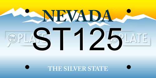 ST125 Nevada License Plate