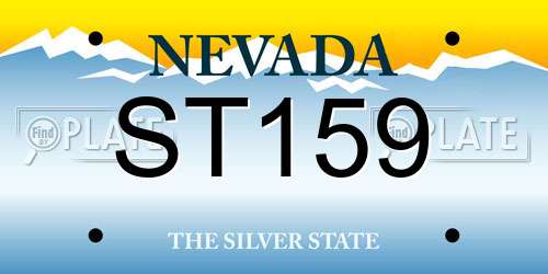 ST159 Nevada License Plate
