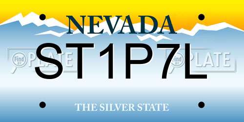 ST1P7L Nevada License Plate