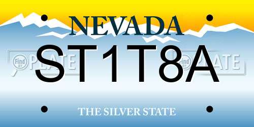 ST1T8A Nevada License Plate