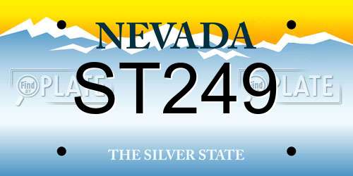 ST249 Nevada License Plate