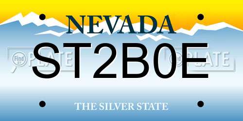 ST2B0E Nevada License Plate