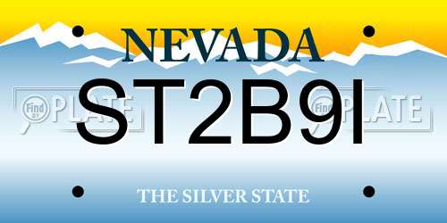 ST2B9I Nevada License Plate