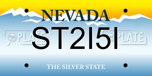 ST2I5I Nevada License Plate