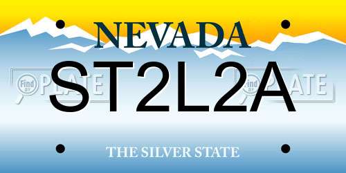 ST2L2A Nevada License Plate