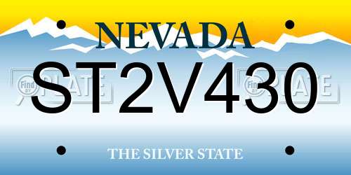 ST2V430 Nevada License Plate