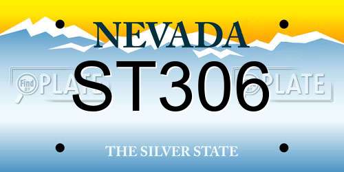 ST306 Nevada License Plate