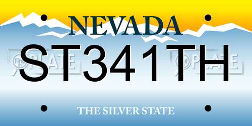 ST341TH Nevada License Plate