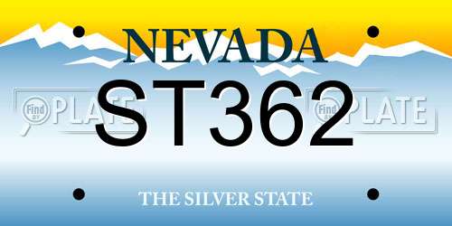 ST362 Nevada License Plate