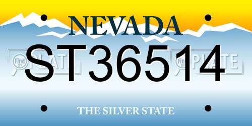 ST36514 Nevada License Plate