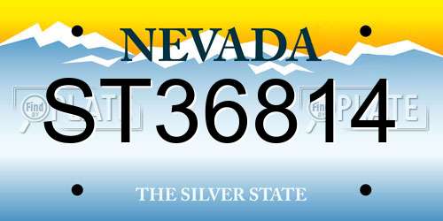 ST36814 Nevada License Plate