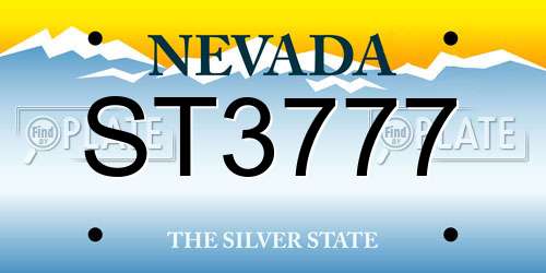 ST3777 Nevada License Plate