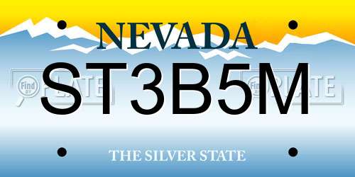ST3B5M Nevada License Plate
