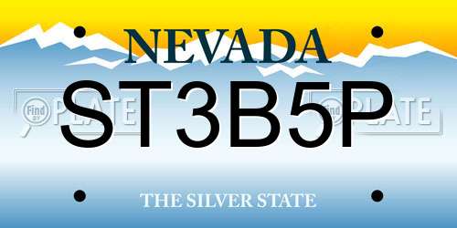 ST3B5P Nevada License Plate