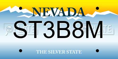 ST3B8M Nevada License Plate