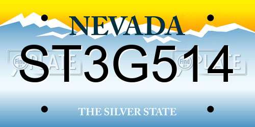 ST3G514 Nevada License Plate