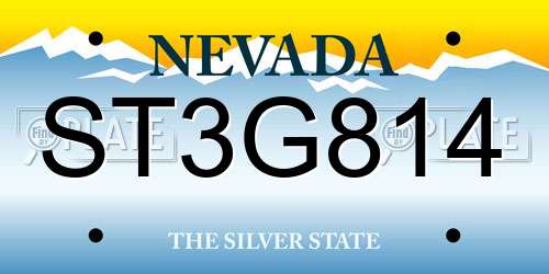 ST3G814 Nevada License Plate