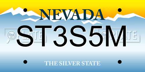 ST3S5M Nevada License Plate