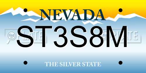ST3S8M Nevada License Plate