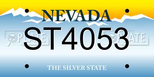 ST4053 Nevada License Plate