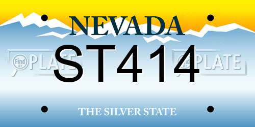 ST414 Nevada License Plate