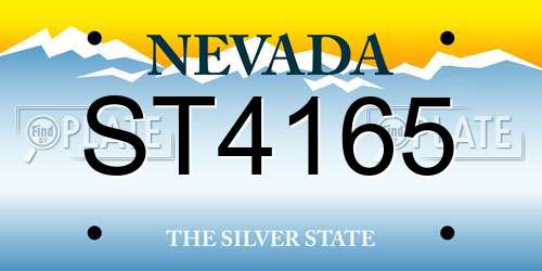ST4165 Nevada License Plate