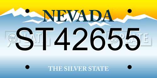 ST42655 Nevada License Plate