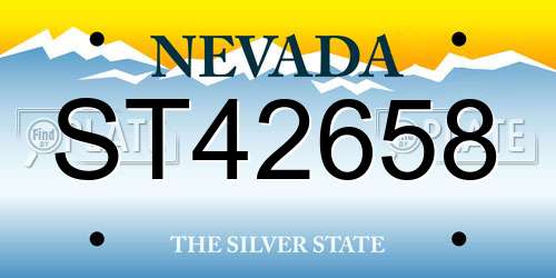 ST42658 Nevada License Plate