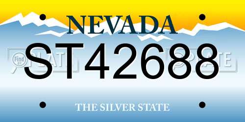 ST42688 Nevada License Plate