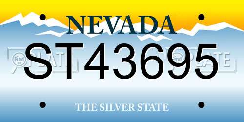 ST43695 Nevada License Plate