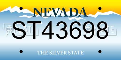 ST43698 Nevada License Plate