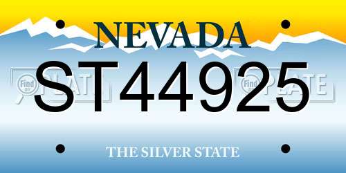 ST44925 Nevada License Plate