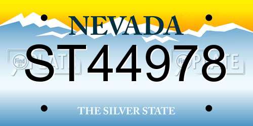 ST44978 Nevada License Plate