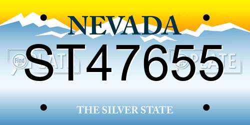 ST47655 Nevada License Plate