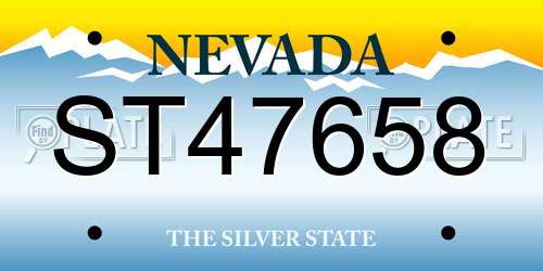 ST47658 Nevada License Plate