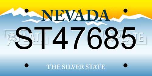 ST47685 Nevada License Plate