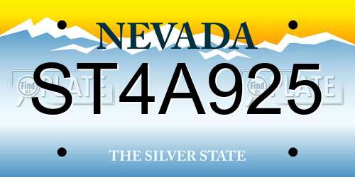 ST4A925 Nevada License Plate