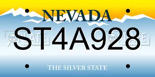 ST4A928 Nevada License Plate