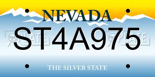 ST4A975 Nevada License Plate