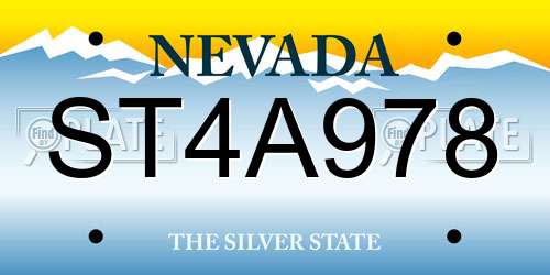 ST4A978 Nevada License Plate